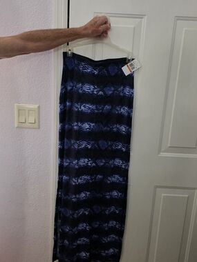 New Small Michael Kors Blue Patterned Maxi Dress